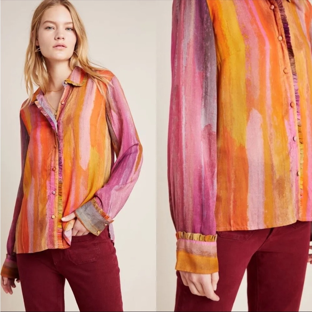 Anthro Bl_nk London Watercolor Blouse